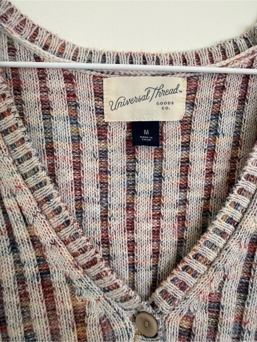 Universal Thread Multicolor Ribbed Button-Front Knit Vest - Picture 2 of 3